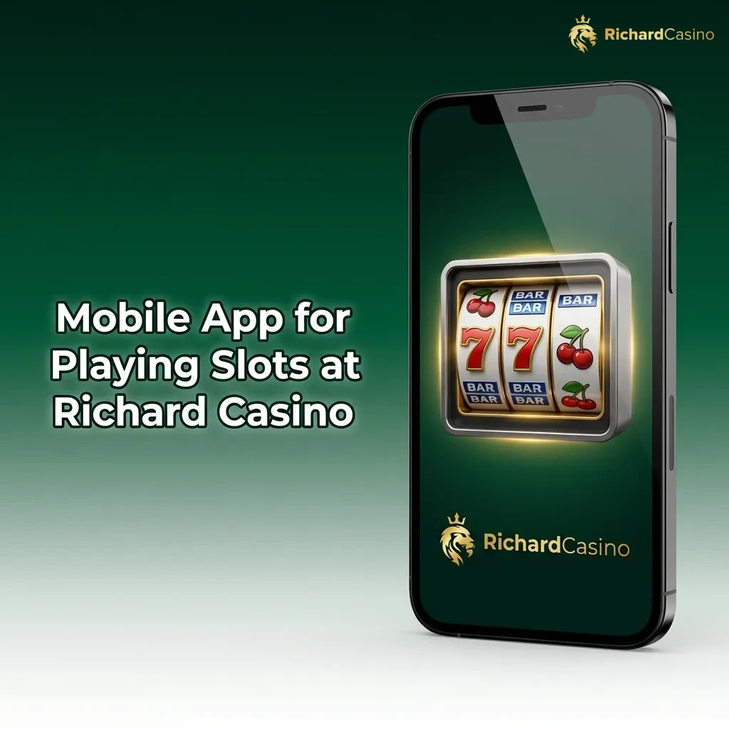Richard Casino mobile app interface showing slot games library with touch controls and navigation menu