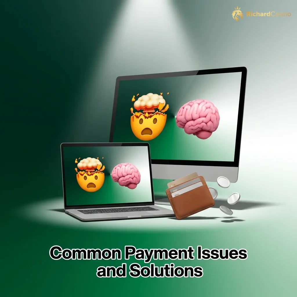 Infographic showing common payment issues like delayed withdrawals and declined deposits with troubleshooting solutions