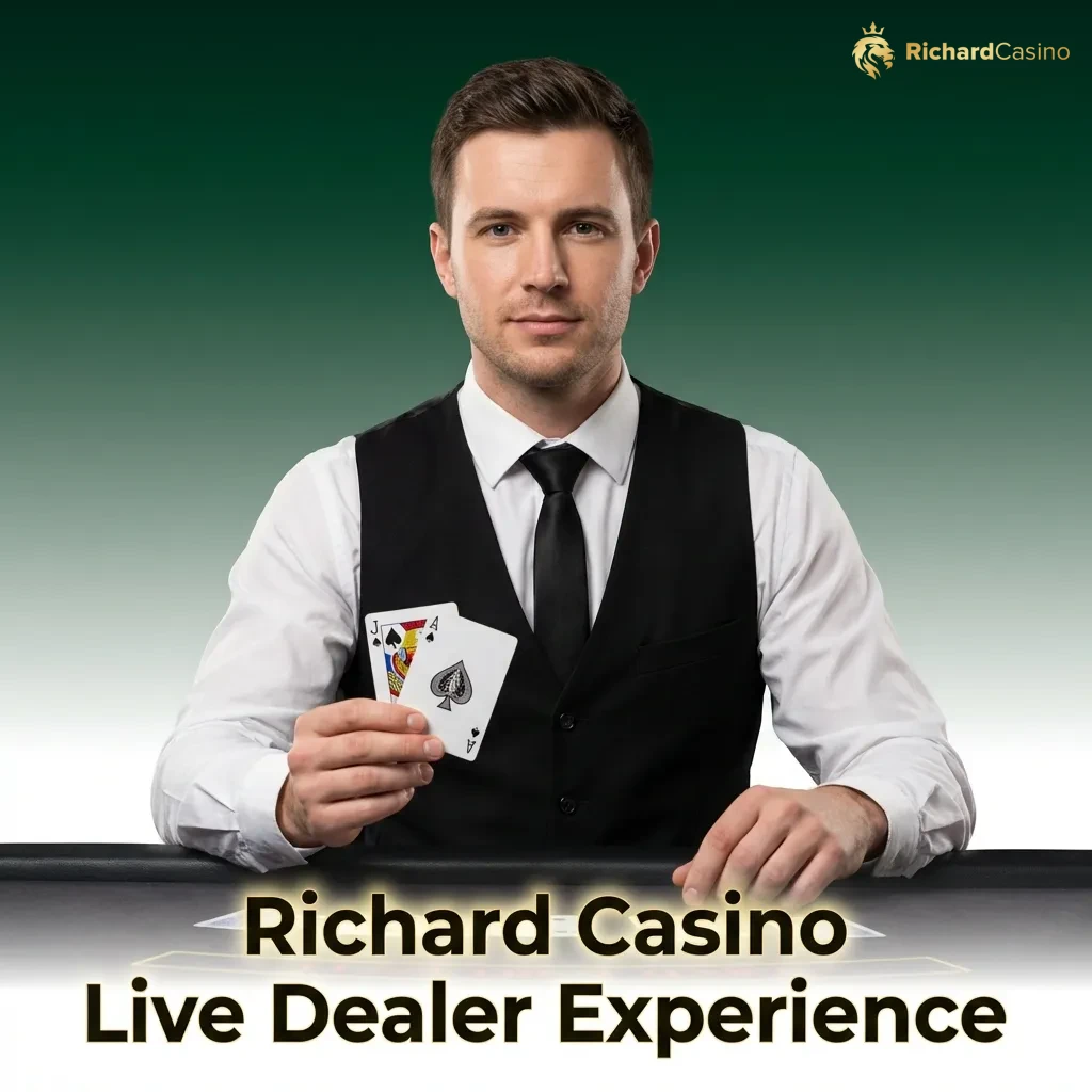Professional dealers host live blackjack, roulette, and baccarat tables 24/7 with HD streaming at Richard Casino