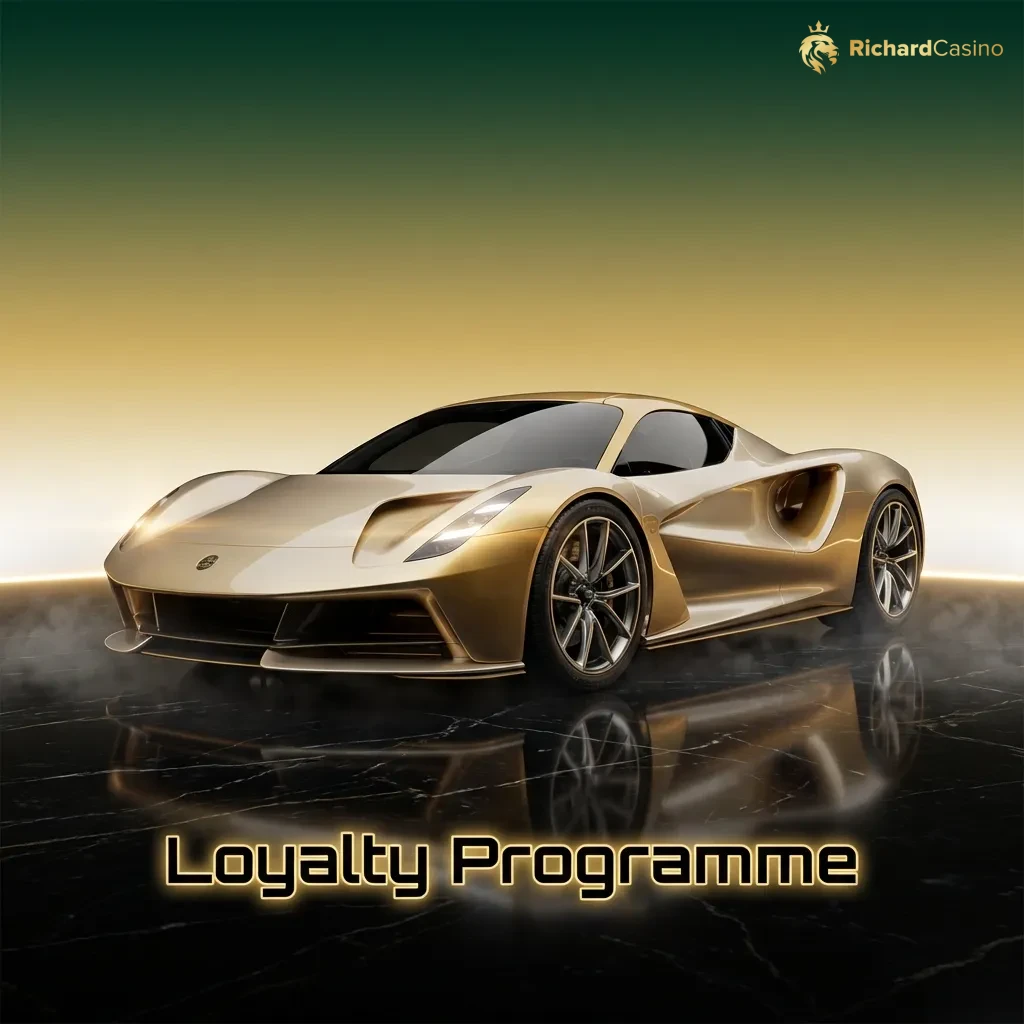 Richard Casino loyalty program tiers showing Bronze to VIP levels with rewards based on wagering activity and points earned